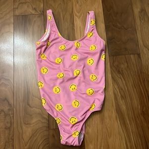 Zara girls smiley world pink and yellow swimsuit. size 9-10